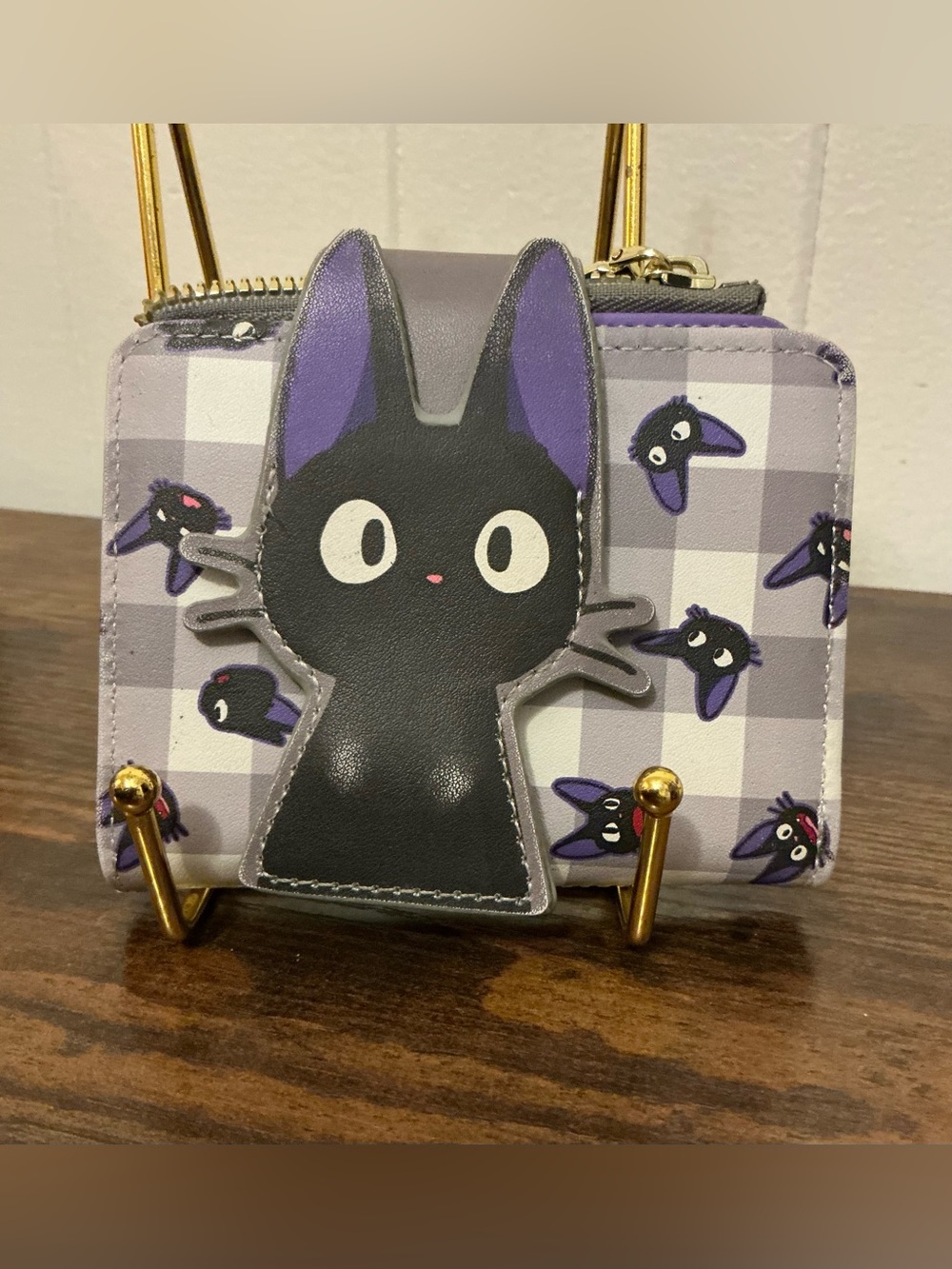 Rare Her Universe Studio Ghibli Kiki's Delivery Service Jiji Gingham Mini Wallet